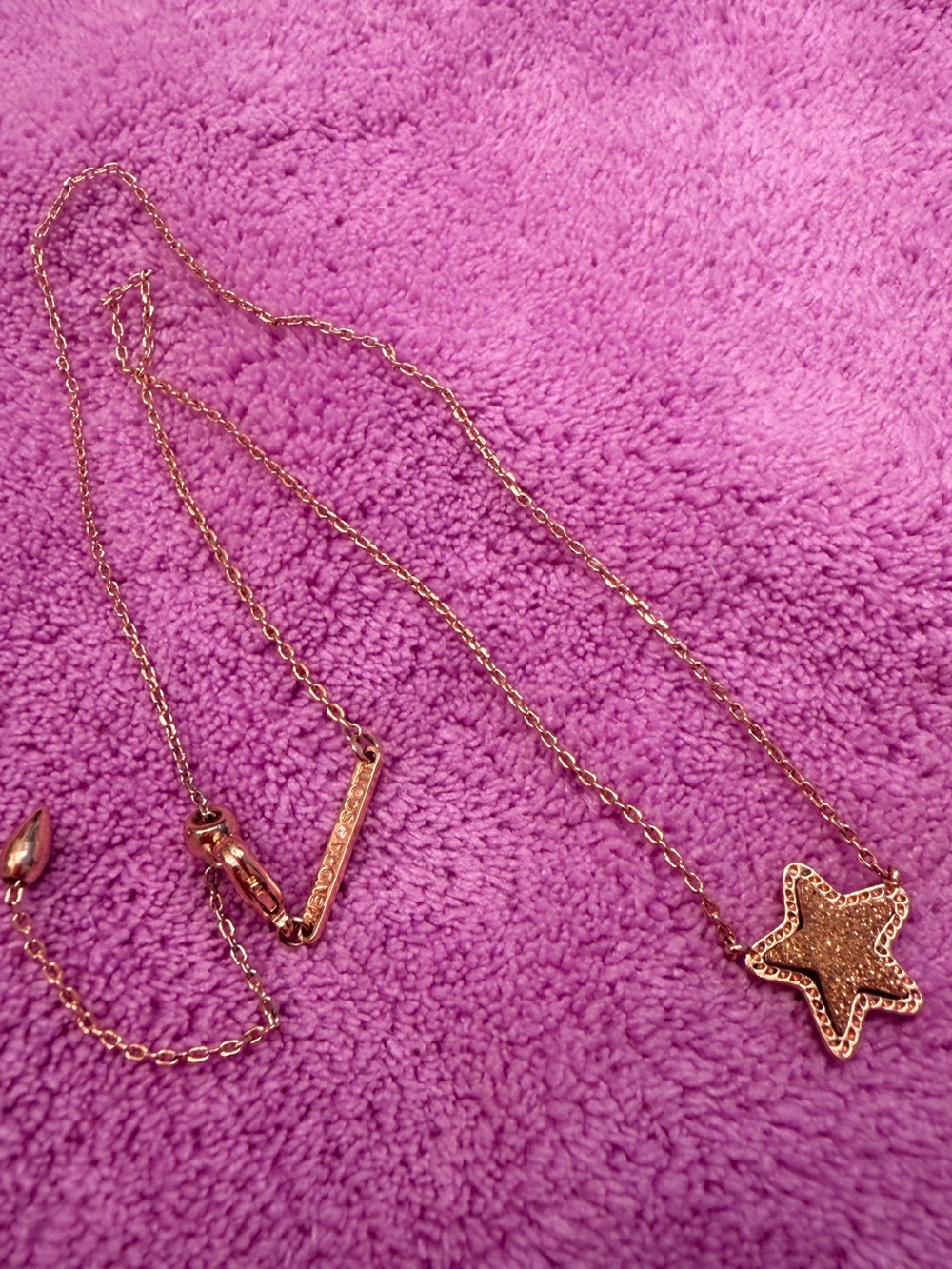 ⭐️ Kendra Scott Star Pendant Necklace in Rose Gold / Rose Gold Drusy